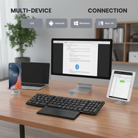 Portable Wireless Foldable Keyboard with Trackpad (for Android Tablets & Phones)