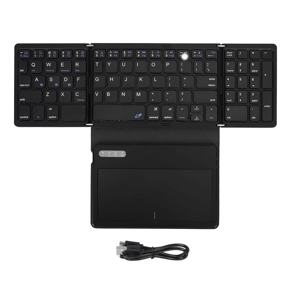 Portable Wireless Foldable Keyboard with Trackpad (for Android Tablets & Phones)